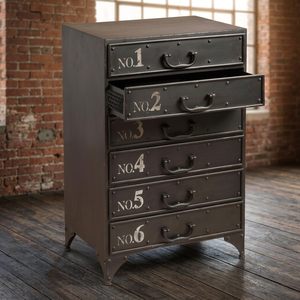 Cómoda de Estilo Industrial Vintage en Gris Negro, Hierro Antiguo, Metal Ecológico, para Uso en el Hogar, Villa, Casa de Campo, Apartamento - Product Image 2