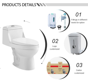 Fohome Sanitarios baratos Inodoro Estilo tradicional Trampa en S alargada Inodoro de <span class=keywords><strong>una</strong></span> pieza para Baño - Product Image 5