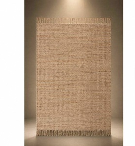 Tapis en jute naturel Arrowhead – Tissage plat fait main avec franges - Product Image 1
