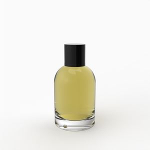 ขวดน้ำหอมทำจากแก้วบาซิลล์100มล. ปั๊มโปรไฟล์ต่ำสีดำมันวาวและฝาปิดอลูมิเนียมสีดำมันวาว - Product Image 2