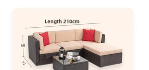 Canapé d'extérieur trois places en rotin <span class=keywords><strong>plastique</strong></span> <span class=keywords><strong>de</strong></span> style européen, imperméable, résistant aux UV, avec rangement, pour balcon, cour et <span class=keywords><strong>jardin</strong></span> - Product Image 6
