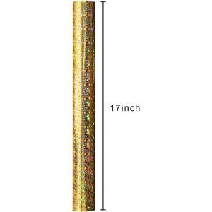 Rollo de Papel de Regalo Dorado Merture de 17 Pulgadas x 32.8 Pies con Estrellas Iridiscentes, Doble Cara, para Envolver Regalos y Manualidades - Product Image 3