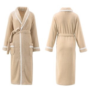 Autunno primavera <span class=keywords><strong>donna</strong></span> Extra lungo in pile <span class=keywords><strong>con</strong></span> <span class=keywords><strong>cappuccio</strong></span> <span class=keywords><strong>accappatoio</strong></span> allungato felpato vestaglia elastico in vita caldo maniche lunghe vendita calda - Product Image 5