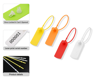 Sceaux de sécurité inviolables en plastique ZL-200 non réglables à verrouillage automatique avec fermoir, diamètre 2 mm, pour vêtements, bagages, chaussures - Product Image 5