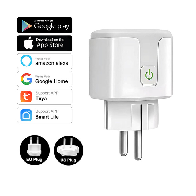 Compatible With Alexa Google Home Voice Custom Logo Branded Tuya EU Wifi Smart Socket Plug 16A Smart Socket Wifi