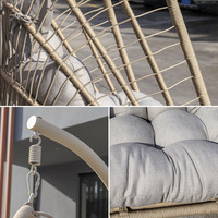 VANRIOS-Chaise de jardin, balançoire suspendue pour l'intérieur, en métal, pliable, en forme d'oeuf, pour le camping