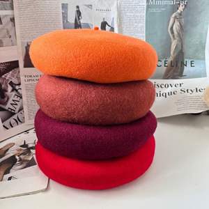 Nouveau Béret Unisexe en Laine Personnalisé <span class=keywords><strong>Automne</strong></span> Hiver 2025, Décontracté, avec Broderie 3D, Doublure Polaire, Bord Profond, Taille de Tête - Product Image 4