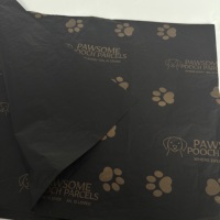 Boîte cadeau de mouchoirs écologique imprimée en noir avec du papier et des cartons imprimés pour chiots en or