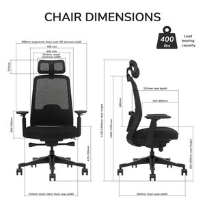 Nuova Sedia Ergonomica Confortevole in Rete e Schiuma, Poltrona Direzionale Girevole Reclinabile, Sedia <span class=keywords><strong>da</strong></span> Studio Premium per Ufficio - Product Image 4