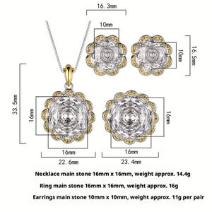 Wholesale Manufacturers Eco-friendly Copper Elegant Women's Jewelry <b>Sets</b> 16-10mm White Zircon Delicate Necklace <b>Earring</b> Ring <b>Set</b> - Product Image 6