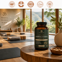 Capsules d'Ashwagandha Liposomale Haute Puissance 1000mg KSM-66 – Soulagement du Stress, Soutien au Sommeil – Pour Adultes, Certifié GMP, Naturel, Premium, OEM