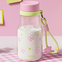 Nouvelle tasse à paille en plastique, bouteille mignonne et élégante pour filles et enfants, tasse portable résistante à la chaleur pour étudiants, vaisselle d'été