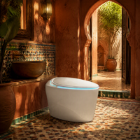 WC intelligent à chasse d'eau automatique en céramique avec bidet intégré, capteur infrarouge, siège chauffant, couvercle automatique et télécommande
