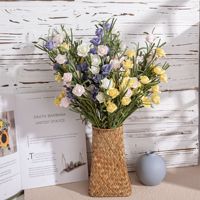 Bunga Buatan Tangan dari Produsen, Semprotan Mawar Real Touch dengan 9 Kepala Bunga PE untuk Dekorasi Pernikahan dan Rumah