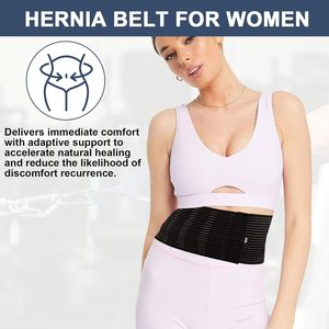 Cinturón de Soporte para <span class=keywords><strong>Hernia</strong></span> para Hombres y Mujeres, Faja Abdominal con Almohadilla de Soporte para <span class=keywords><strong>Hernia</strong></span>, Soporte Ajustable, Cinturón Umbilical Negro - Product Image 4