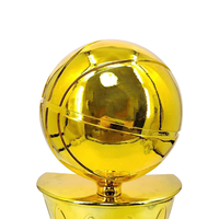 Trophée de championnat de basketball en résine plaqué or gravé, idéal pour les événements sportifs, les récompenses et la collection des fans