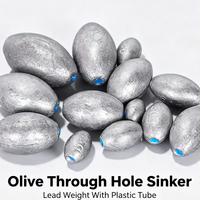 Plombs de pêche en forme d'olive, doublés de silicone, 10-100g, poids en plomb, conception anti-emmêlement pour la pêche sensible