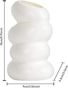 Jarrón de Cerámica Blanco de Estilo Nórdico Simple, Decoración Moderna para Sala de Estar, Jarrón Creativo en Forma de Donut - Product Image 2