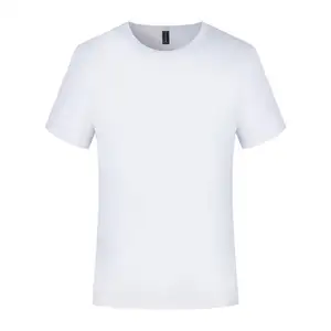 Camiseta de poliéster para homens simples, camiseta de secagem rápida com logotipo personalizado e estampa por sublimação, camiseta esportiva unissex para academia