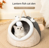 Lit pour chat isolé pour l'hiver, pour chatons, maison pour animaux de compagnie fermée, maison pour chat toutes saisons, accessoires pour animaux de compagnie, lit pour chien