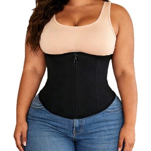 Damen Kurzer Einfarbiger Schwarzer Bauchformender Taillengürtel Kompressions-Schlankheitsgürtel Korsett - Product Image 1