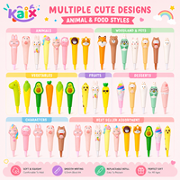 Stylo Gel Squishy à Rebond Lent KAIX 0,5 mm Encre Noire, Stylo Anti-Stress Mignon à Motif Dessin Animé pour Cadeaux de Rentrée Scolaire
