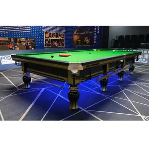 Professional 12ft Snooker Billiard Table with Slate Cushions and Leather Pockets