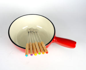 Batterie de cuisine en fonte sur mesure Marmite à fromage Pot à chocolat et caramel Sets à <span class=keywords><strong>fondue</strong></span> au fromage en fonte - Product Image 5