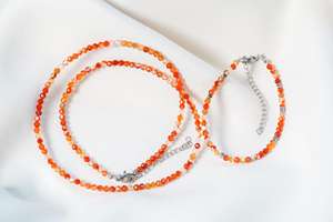 Colliers et bracelets minimalistes en pierre brute facettée, bijoux perlés exquis faits à <span class=keywords><strong>la</strong></span> main, cadeaux d'amitié pour elle - Product Image 3