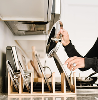 Support à vaisselle et bols en bambou, étagère non pliable à un seul niveau, organisateur de rangement domestique pour armoires de cuisine et comptoirs