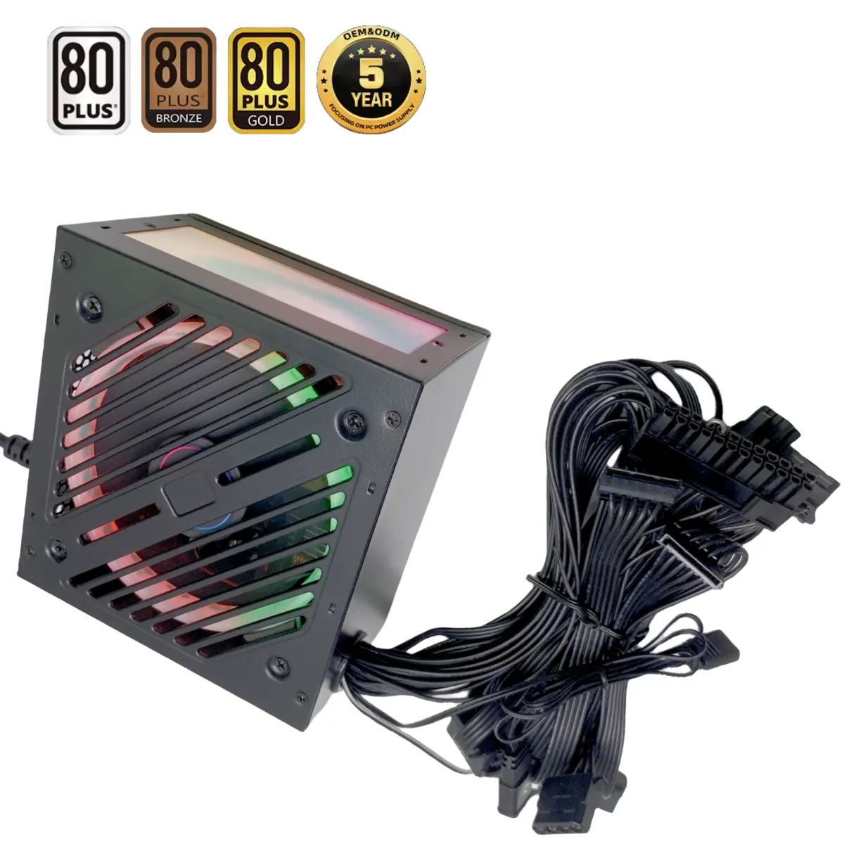 ATX 500W 600W 700W 800W แหล่งจ่ายไฟสําหรับ PC GAMING 80 PLUS แหล่งจ่ายไฟ 8 ขาเชื่อมต่อประสิทธิภาพสูง PC แหล่งจ่ายไฟ