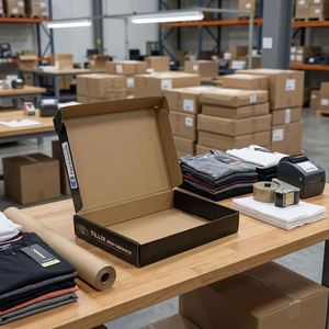 Caja de Cartón Corrugado Plegable y Reciclable con Logotipo Personalizado, Caja de Regalo para Envíos de Comercio Electrónico de Ropa - Product Image 2