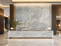 Dalles de marbre Azul Cielo polies, à jointure apparente, pour murs décoratifs, plans de toilette de salle de bain, encadrements de cheminée, dessus de table à manger