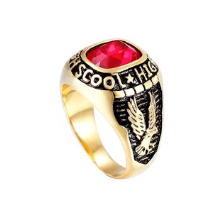 ZhuQian Großhandel Silber Goldplattierte Farbige Zirkon-Besetzte Türkische Siegelringe Herren Vintage Klassischer Männlicher Dominanz-Schmuck - Product Image 6