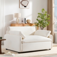 Canapé deux places en chenille surdimensionné 50"43", siège large et profond, fauteuil confortable, rembourrage en mousse + coton PP, accent moderne pour salon