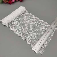 Meilleure vente transfrontalière en stock : Bordure en dentelle élastique au crochet en nylon-spandex de 15 cm de large, dentelle pressée