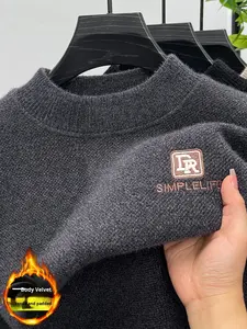 Maglione da Uomo Primavera-Autunno 2025, Collo Tondo, Vestibilità Ampia, Alta Qualità, Consegna Rapida, Pullover Lavorato a <span class=keywords><strong>Maglia</strong></span> <span class=keywords><strong>per</strong></span> Adolescenti - Product Image 4