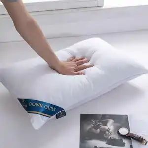 Otel standart kalite yastıklar özel kraliçe beyaz otel süper yumuşak mikrofiber hilton yastık