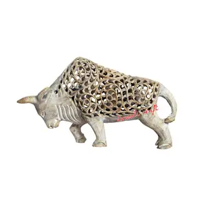 Handmade <b>Stone</b> <b>Carved</b> Wall Street Bull Statue Indian Craft <b>Sculpture</b> for Office Desk, Home Decor, or Financial Gift Display - Product Image 1