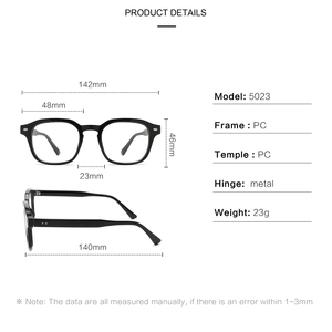 Conchen biểu tượng tùy chỉnh phụ nữ người đàn ông kính mắt PC vuông máy tính sử dụng quang học Khung kính - Product Image 6