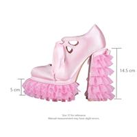 Chaussures à plateforme Y2K Sweet Princess Lolita, grande taille 47, chaussures de cosplay, escarpins Mary Jane en satin à lacets, talons hauts pour femmes