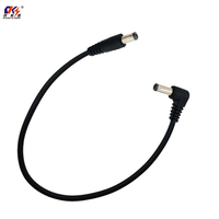 Hochwertiges schwarzes PVC DC 5,5x2,1mm rechtwinkliges Stecker-auf-Hohlstecker-Verlängerungskabel Stromadapterkabel
