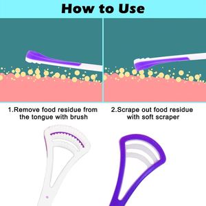 18cm*2.9cm Manufacturer-Source Double-Sided Plastic Tongue <b>Cleaner</b> Mixed Color Custom Mold with OPP <b>Bag</b> - Product Image 2