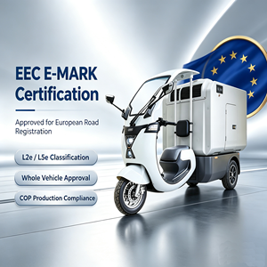 Fourgonnette Réfrigérée Électrique à Trois Roues Certifiée CEE et Approuvée E-Mark, Conteneur Réfrigérateur DC, Capacité 150 kg pour Chaîne du Froid - Product Image 1