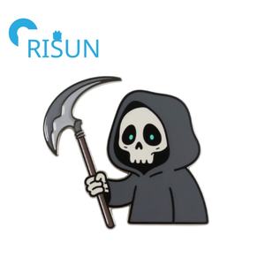 Personalizado Halloween Grim Reaper Terror esqueleto esmalte Pin broches insignias <span class=keywords><strong>muerte</strong></span> con guadaña hoz esmalte Pin gótico joyería regalo - Product Image 4