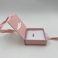 Boîte d'emballage en papier pliable avec fermeture magnétique de luxe, personnalisée avec logo imprimé, pour ranger des bagues