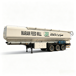 Semirremolque hidráulico de 3 ejes para transporte de alimento a granel de 60 CBM, con 3 ejes, para entrega de alimento para pollos y cerdos a grandes granjas - Product Image 1