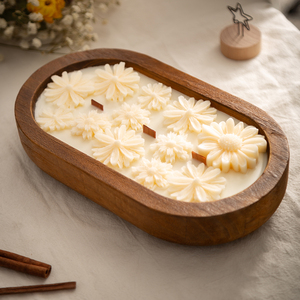 For Wooden Bowl Wood <b>Wick</b> Handmade Art Coconut Wax Woody Scented <b>Candle</b> Ramadan Holiday Luxury Customisable with Box - Product Image 2
