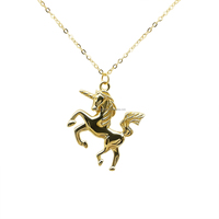 Collier pendentif cheval populaire 9K pendentif en or véritable femmes bijoux AU375 collier en or jaune pour femmes hommes cadeau or chinois