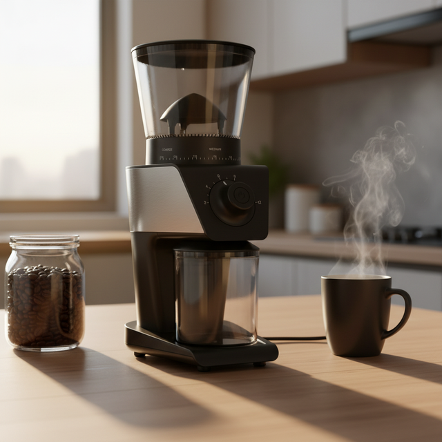 AZ-BG706S Electric Commercial Coffee Grinder | 160W Stainless Steel Conical Burr 30-Speed Adjustment 2-12 Cups Household